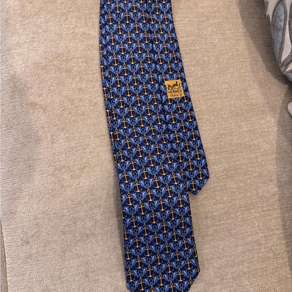 Hermes Other - Hermes’ Nautical Blue and Gold Tie